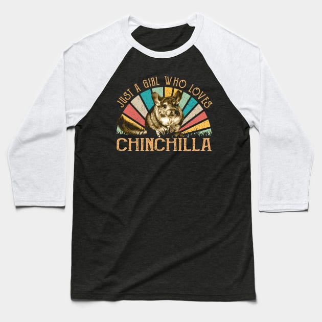 Just A Girl Who Loves Chinchilla Bliss, Fashion Forward Tee Delight Baseball T-Shirt by Chocolate Candies